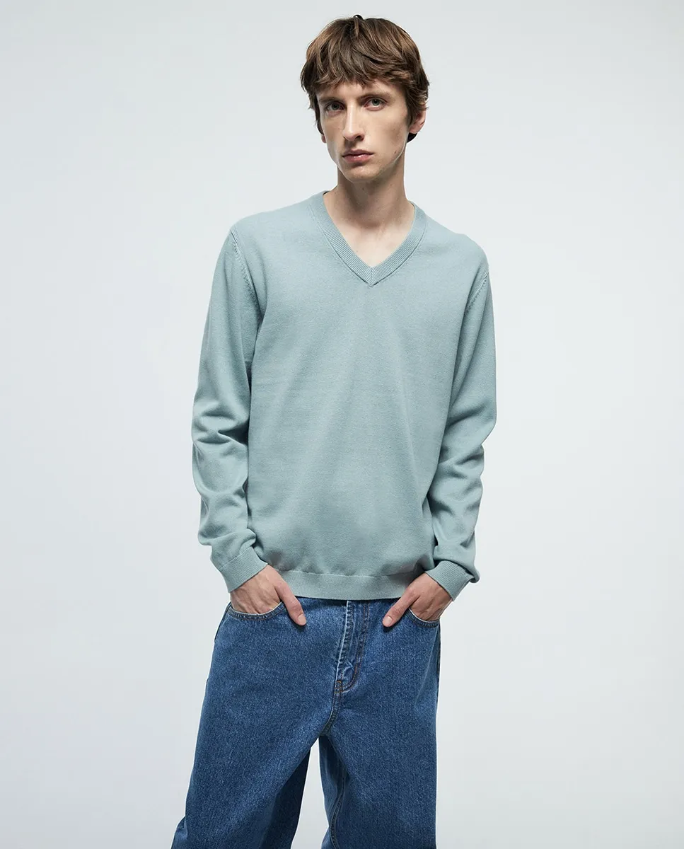 

Джемпер с V-образным вырезом Sfera, синий