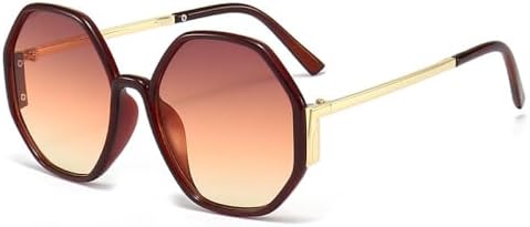 

Солнцезащитные очки шестиугольной формы для женщин, солнцезащитные очки неправильной квадратной формы для мужчин, очки для вождения и рыбалки, защита от ультрафиолета UV400 MTZJH, Tea