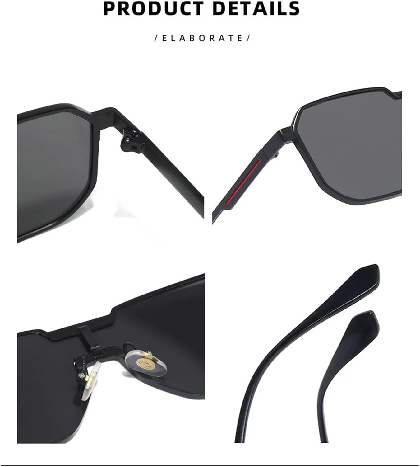 

Солнцезащитные очки Helena Fashion Square Metal punk для мужчин и женщин, модные цельные солнцезащитные очки с защитой от УФ-излучения UV400, оттенок S68, C1