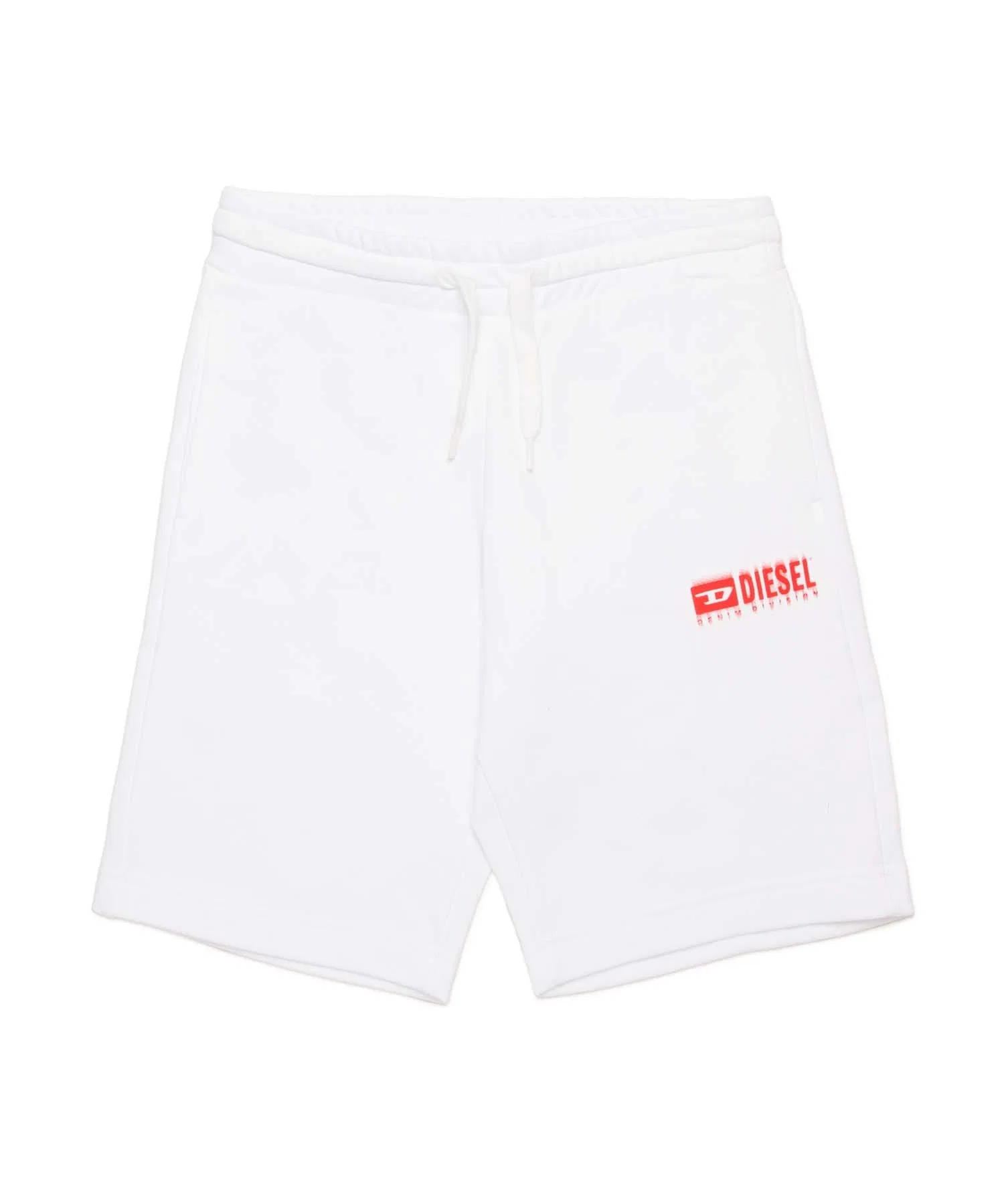 Унисекс хлопковые шорты с логотипом DIESEL KIDS белые