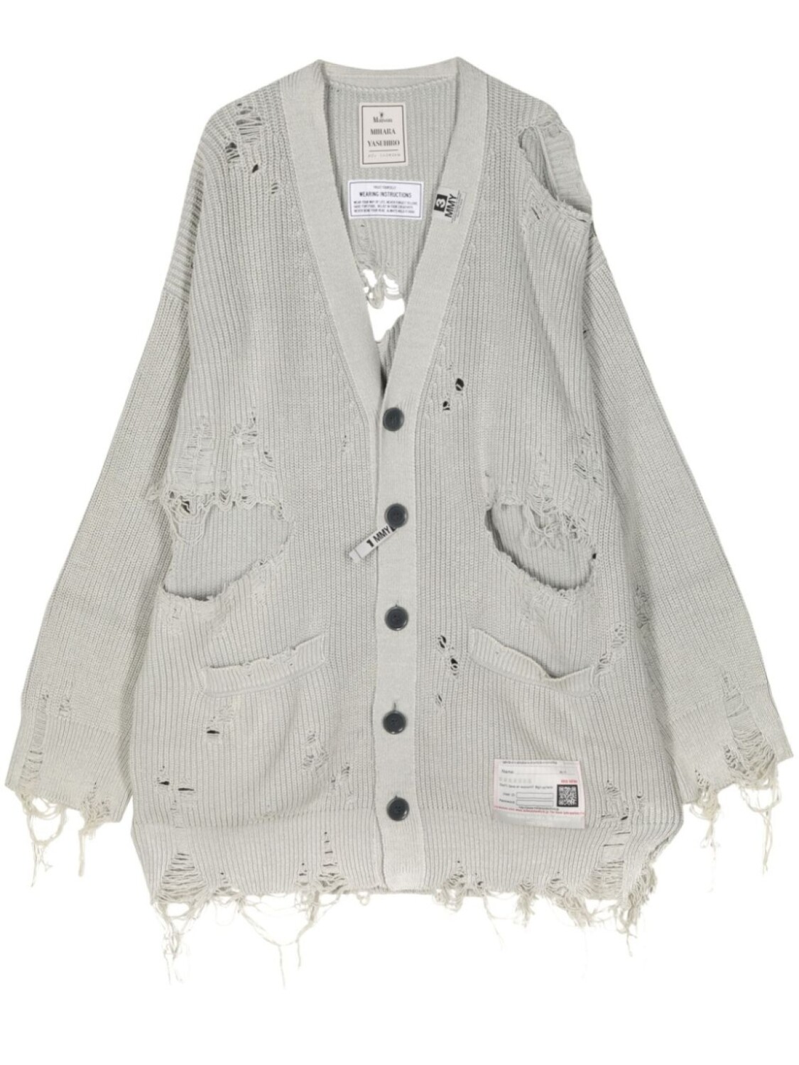 

Кардиган Maison MIHARA YASUHIRO с эффектом потертости Maison Mihara Yasuhiro, серый