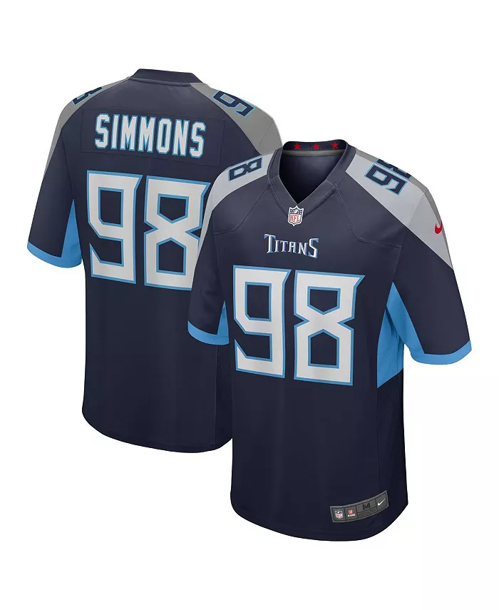 

Мужская игровая футболка Jeffery Simmons в синем цвете Tennessee Titans Nike