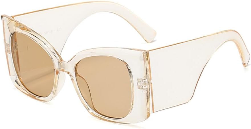 

Панк-солнцезащитные очки с широкими дужками для женщин, защита от УФ-излучения UV400; панк-солнцезащитные очки для женщин, защита от УФ-излучения UV400 FYTUP, Champagne