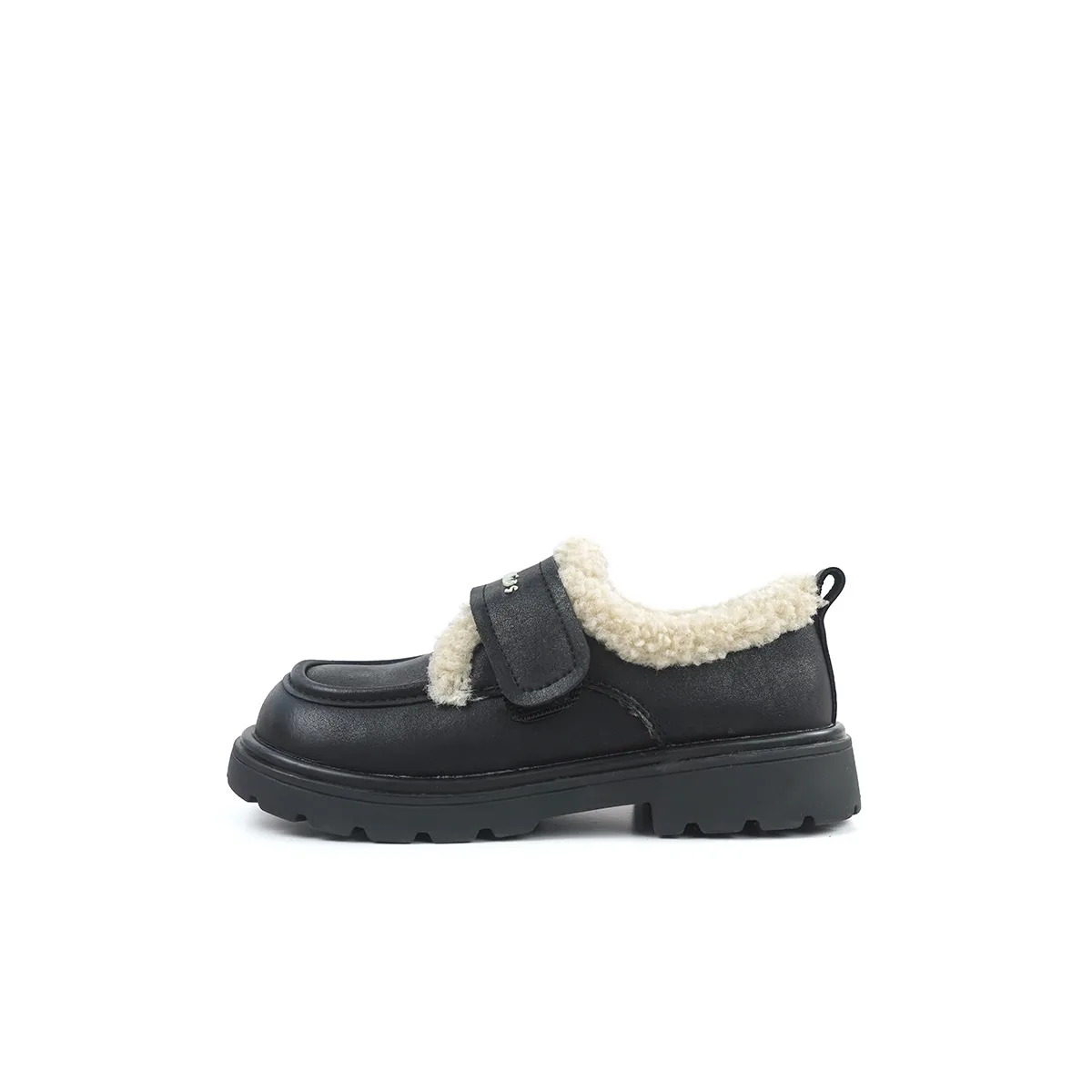 Детские кожаные туфли fashion slip resistant thermal low top XIAOZHUBANNA, Coffee — фото 2