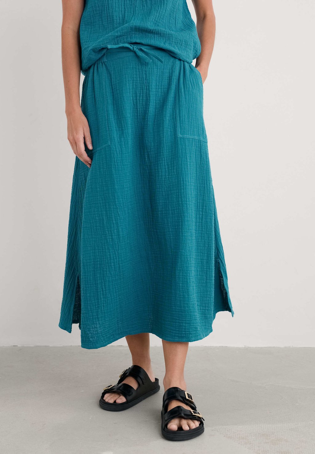 

Юбка А-силуэта BEE ORCHID Seasalt Cornwall, цвет Teal Dark Drift
