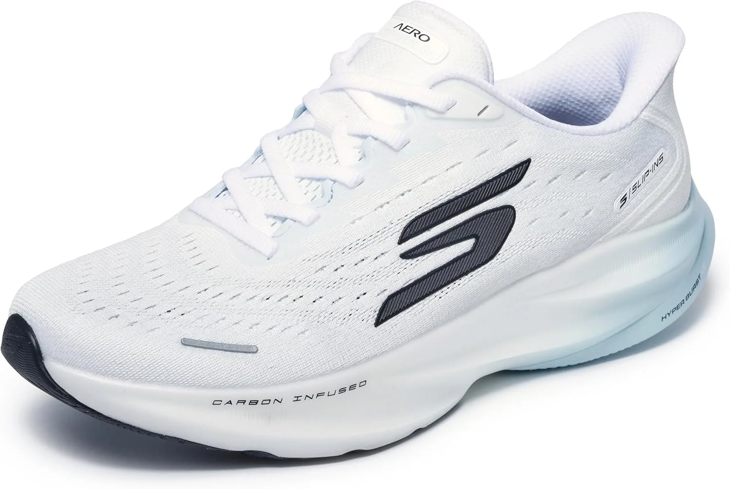 Мужские кроссовки Skechers Aero Spark Hands Free без шнурков, белый/светло-голубой