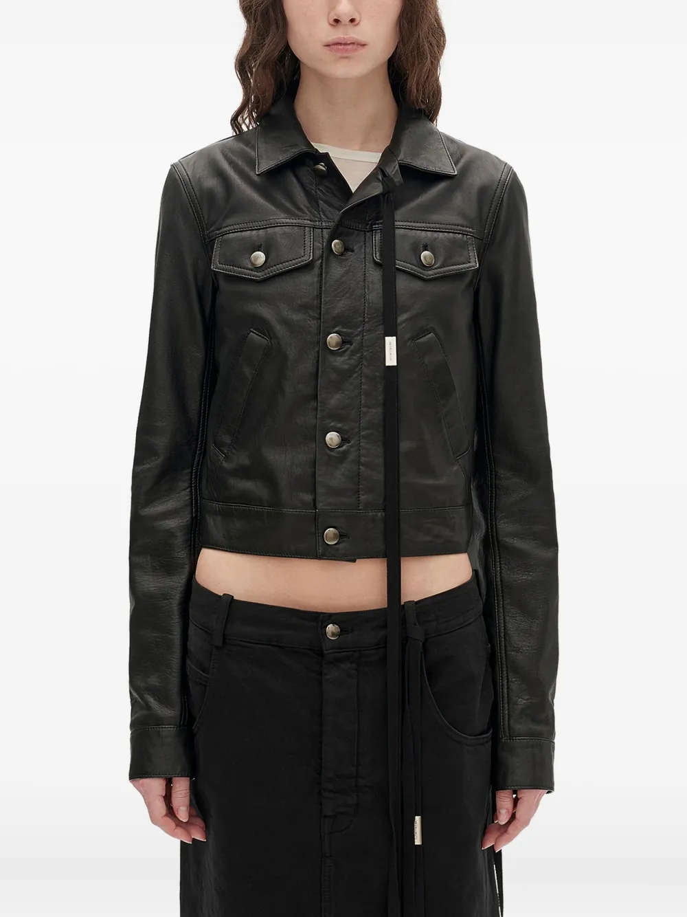 

Структурированная кожаная куртка Ann Demeulemeester