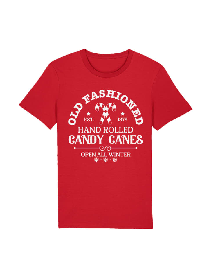 

Футболка F4NT4STIC T-Shirt Cany Canes Retro Weihnachts Sign, красный