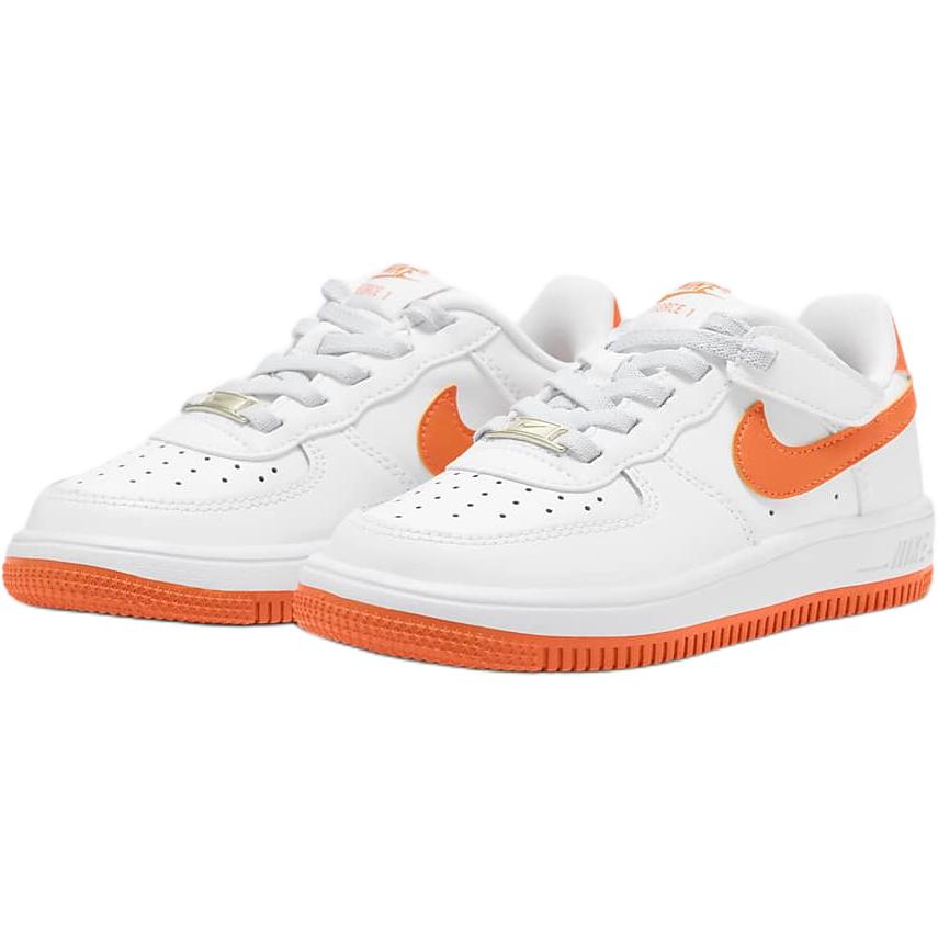 Кроссовки для скейтбординга Nike Air Force 1 Abrasion Resistant Low Top детские бело-оранжевые — фото 3