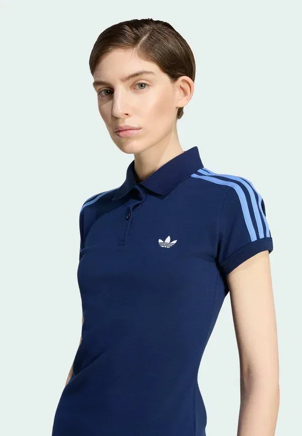 Поло Adidas Originals, цвет ночной индиго-блю фьюжн — фото 3