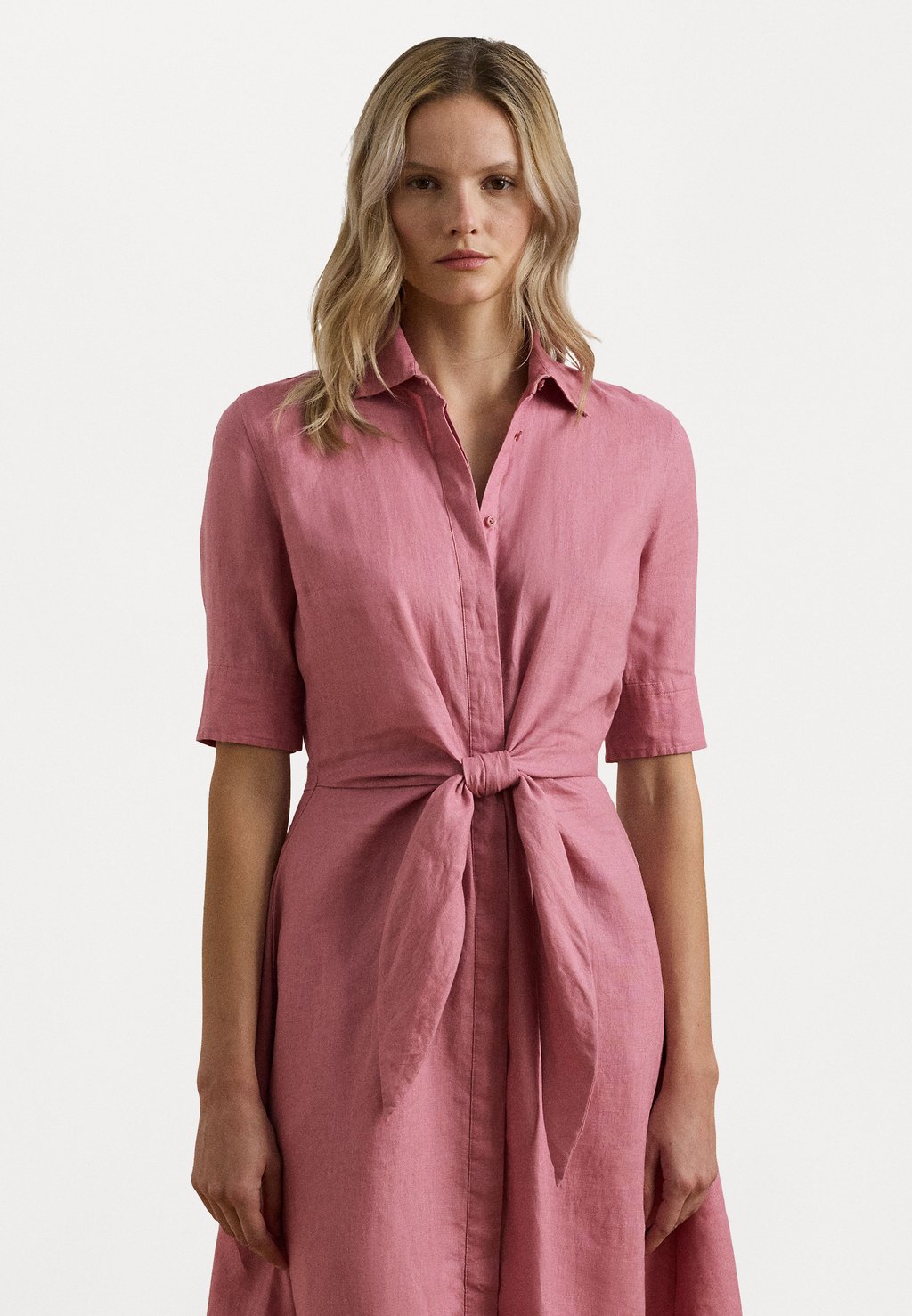

Платье-рубашка SOFT DRAPEY LINEN DRESS Lauren Ralph Lauren, розовый