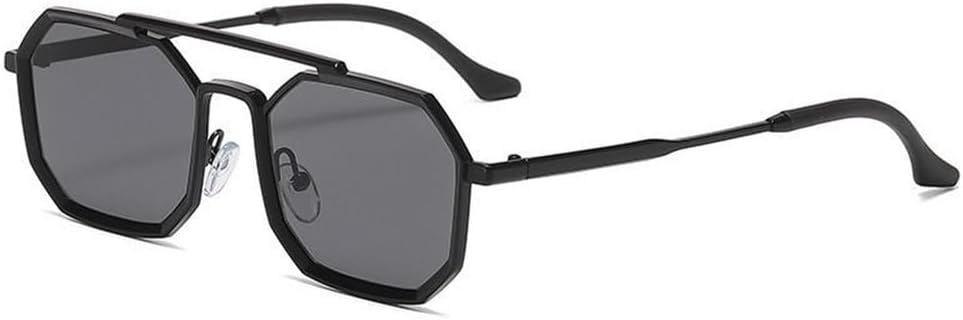 

Солнцезащитные очки в стиле стимпанк с двойной перемычкой для мужчин и женщин. Модные солнцезащитные очки для путешествий на открытом воздухе и уличного стиля PRSTNN, Black Black