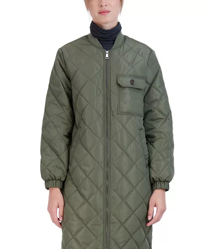 

Женская длинная куртка с ромбовидным узором Sebby Collection, зеленый