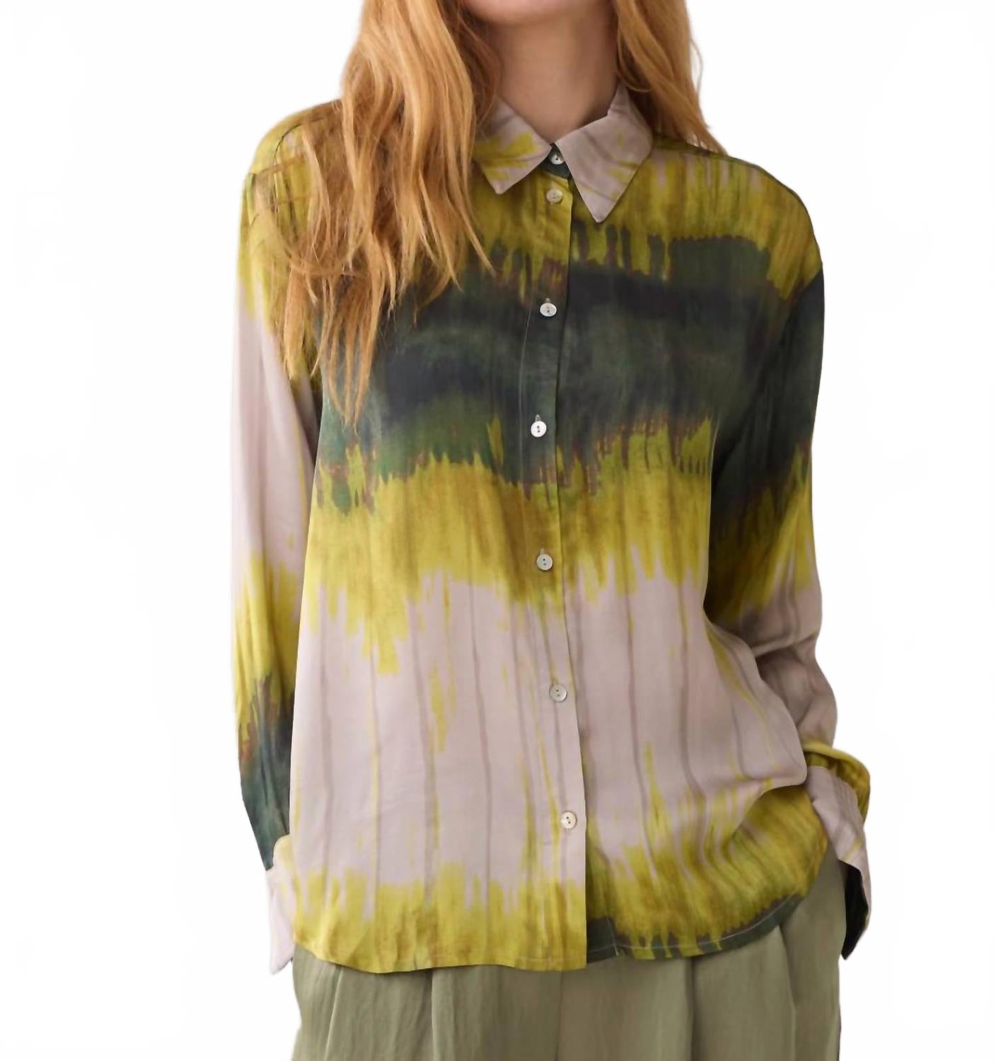 

Тай-дай блузка из ткани Ecovero в разноцветном стиле Summum, мультиколор