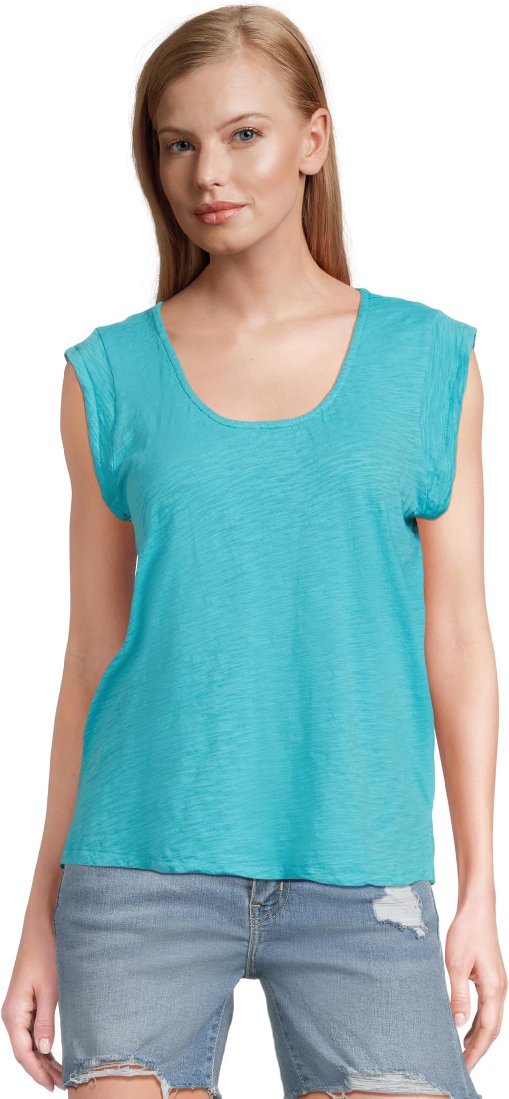 

Футболка Mod-o-doc Cap Sleeve Scoop Neck Tee, цвет Belize