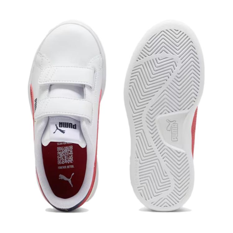 Детские кроссовки для скейтбординга Smash 3.0 Low Top PUMA, белый/красный — фото 4
