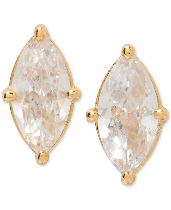 

Фирменные серьги-гвоздики с солитером Kate Spade New York, clear/gold