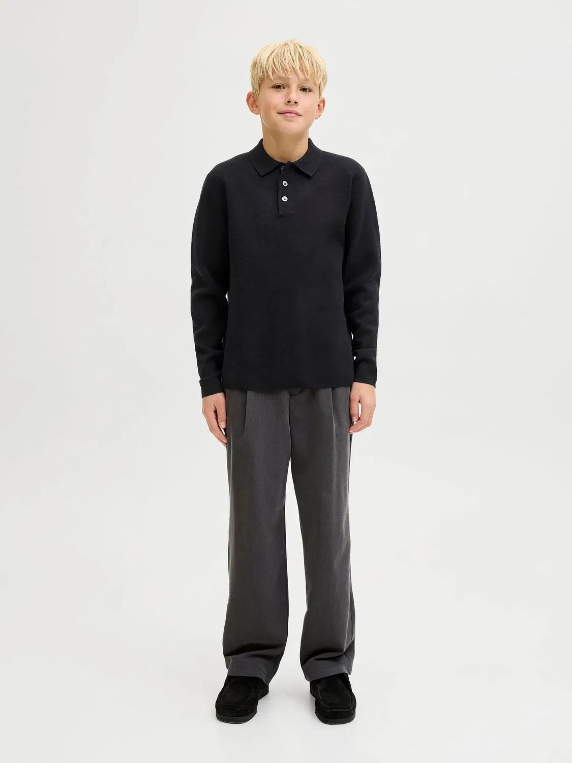 Поло джерси, JACK & JONES Junior, черный — фото 4