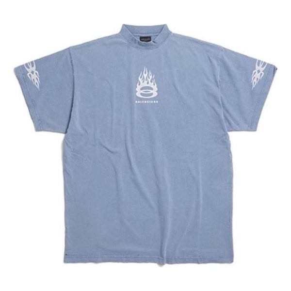 

Футболка burning unity t-shirt oversized 'light blue' Balenciaga, голубой