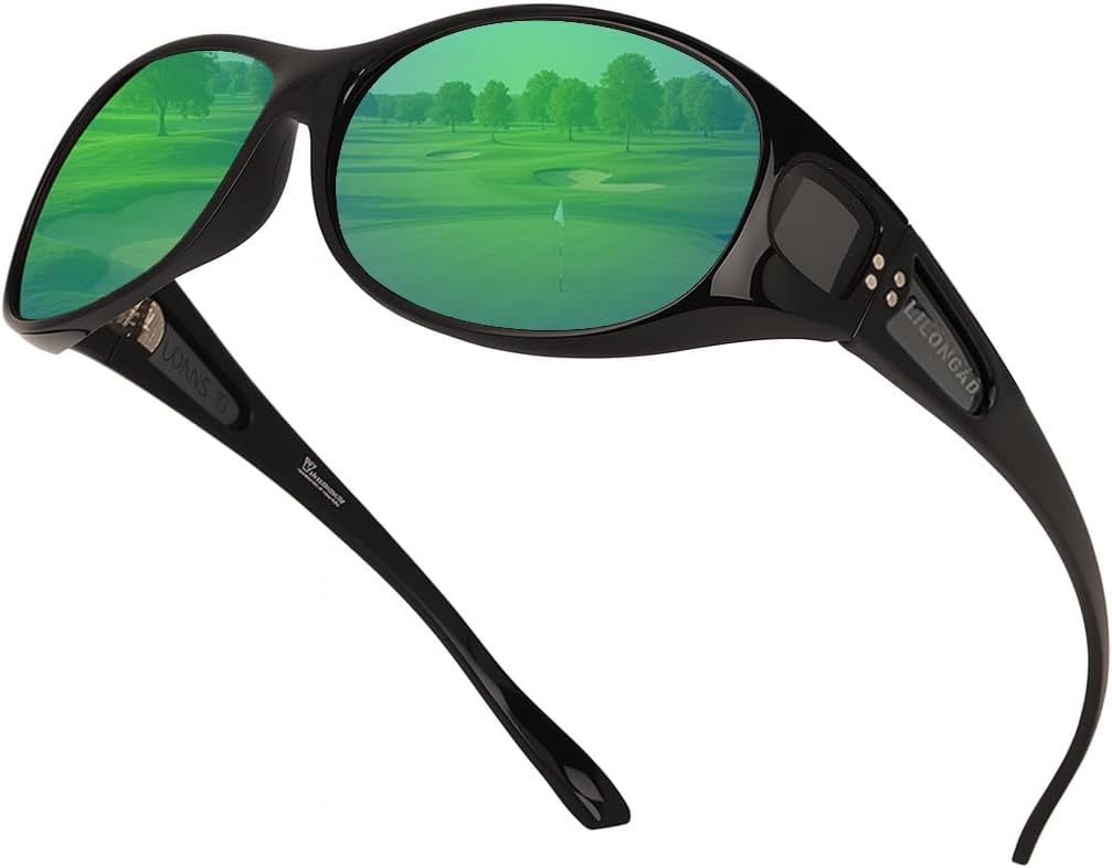 

Женские солнцезащитные очки с поляризованными линзами – защита от УФ-излучения UV400, солнцезащитные очки с обтекаемой формой для вождения и отдыха на природе LILONGAD, Shiny Black/Green Mirror