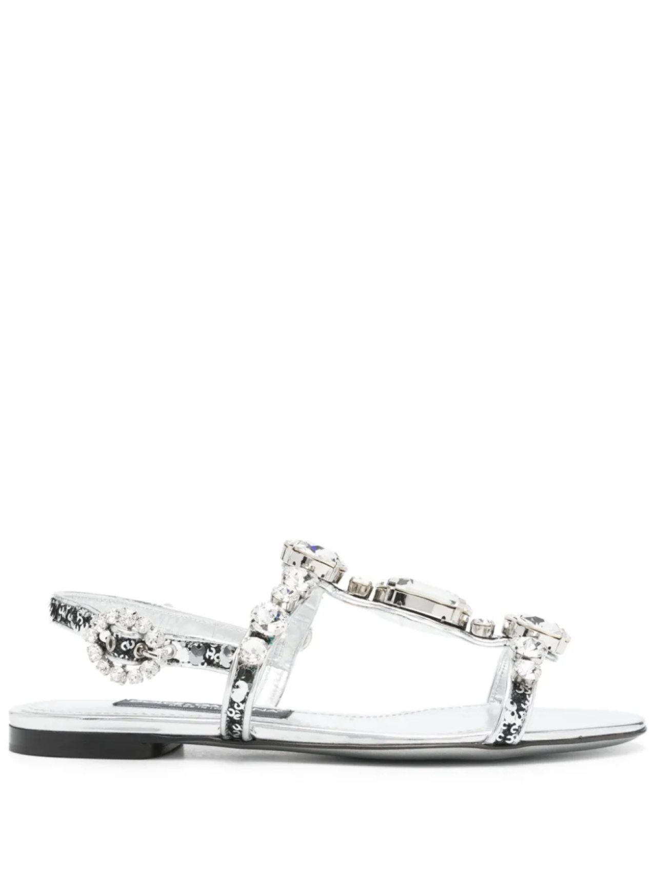 Dolce & Gabbana сандалии с кристаллами, серебристый