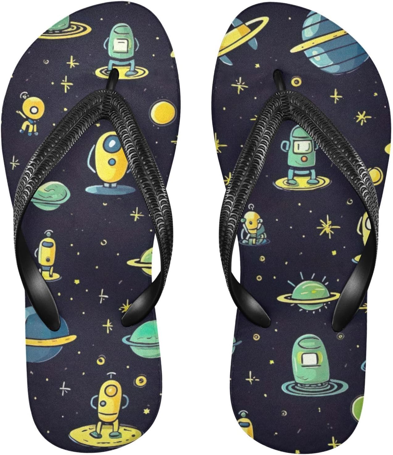 

Rocket Planet Летние пляжные шлепанцы для женщин и мужчин, повседневные сандалии для душа Kfbe