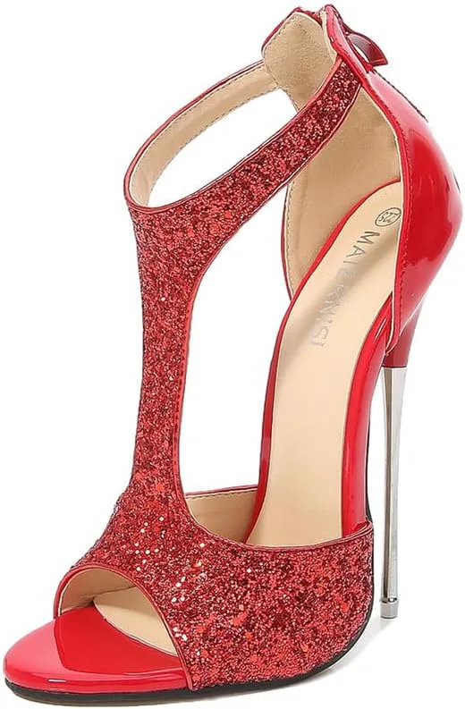 

F&A LOVING Унисекс мужские сандалии Фетиш на каблуках Кроссдрессер на каблуках драг-квин, красный