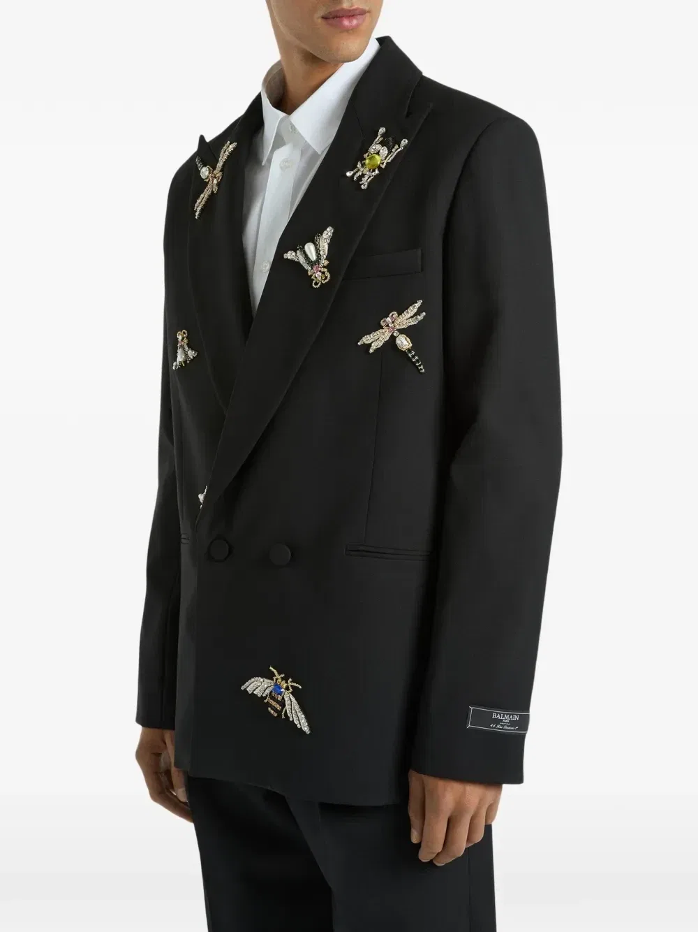 Куртка Balmain Insect с вышивкой, черный — фото 3