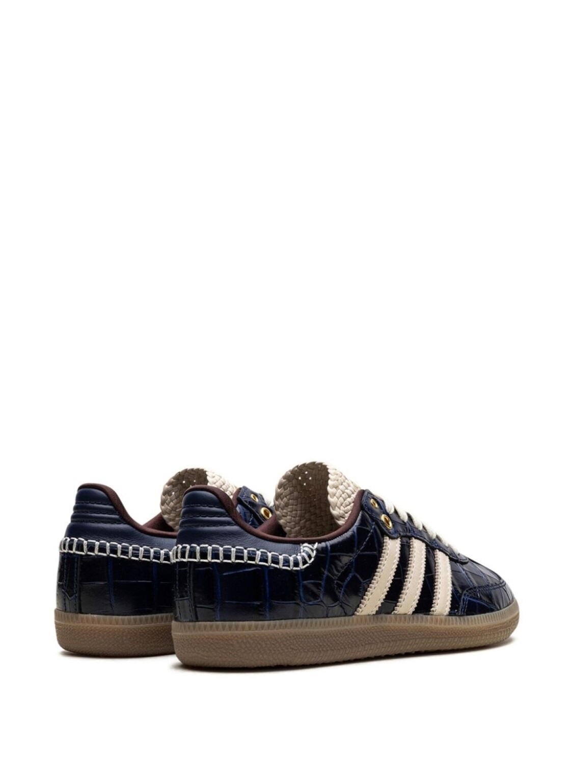 Кроссовки Adidas x Wales Bonner Samba OG "Navy Croc", синий — фото 3