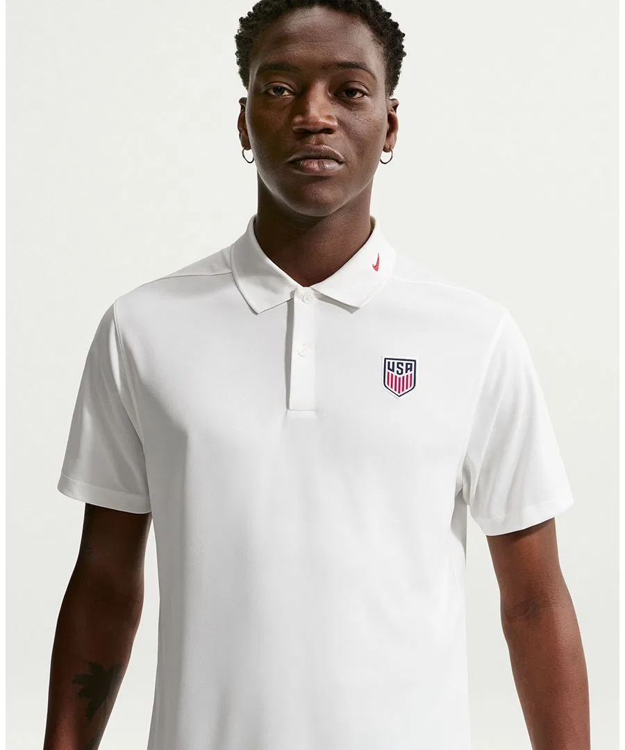 Футболка-поло Dri-FIT сборной США по футболу Nike, белый — фото 2