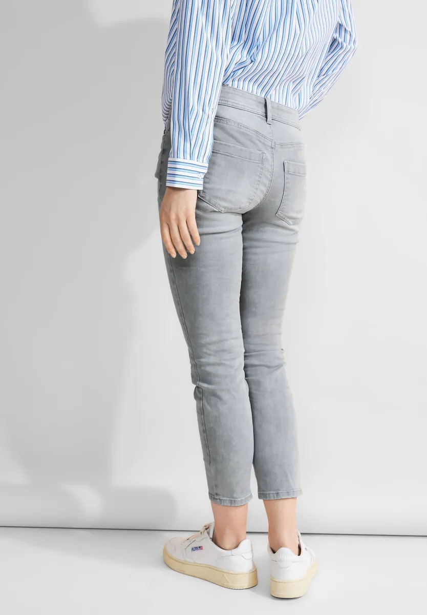 

Узкие джинсы STREET ONE, средняя талия, цвет Light Grey Random Wash