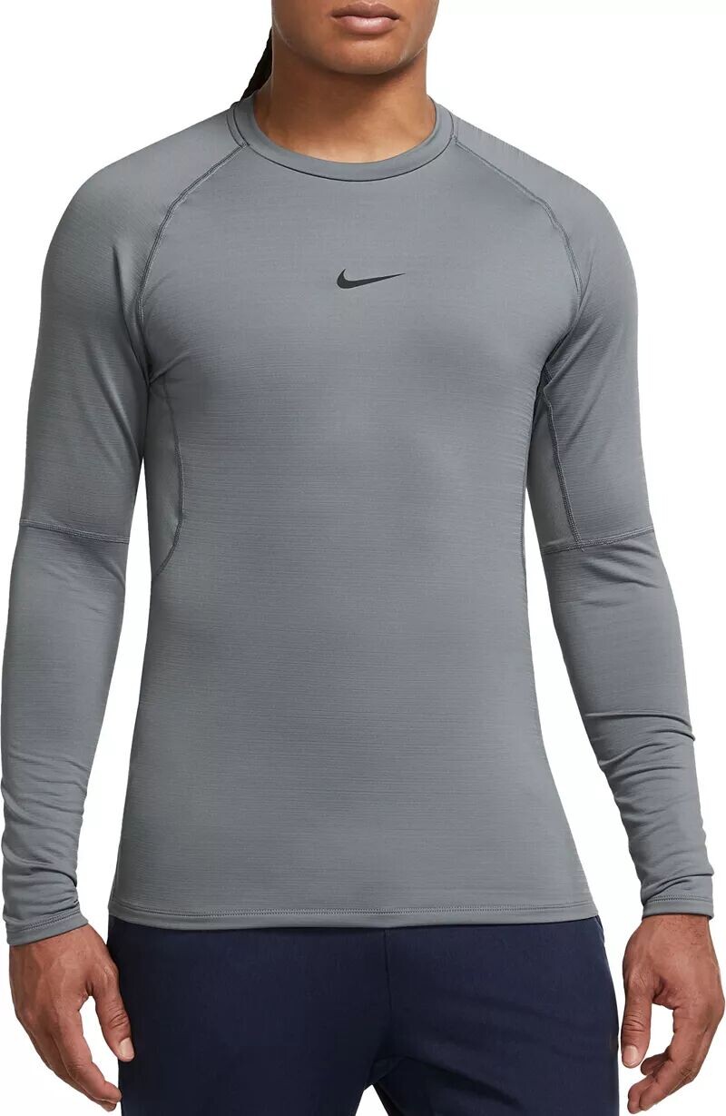 

Мужская теплая футболка с круглым вырезом с длинными рукавами Nike Pro