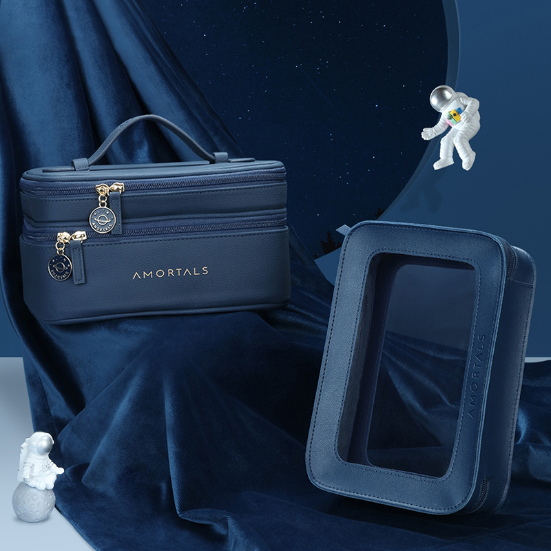AMORTALS Косметичка adventurer, freedom blue + набор дорожных кистей для макияжа starry — фото 4