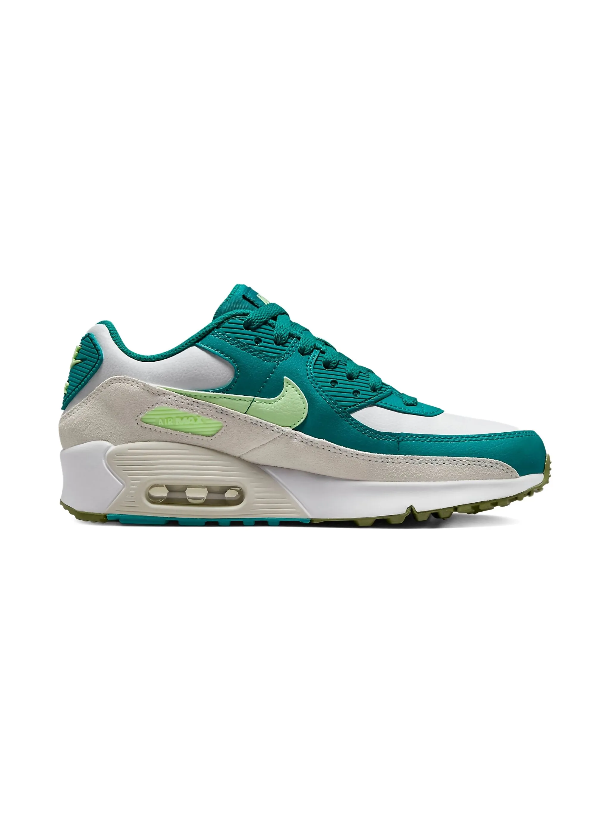 Кроссовки Air Max 90 LTR Bright Spruce/Barely Volt Nike Kids, белый — фото 2