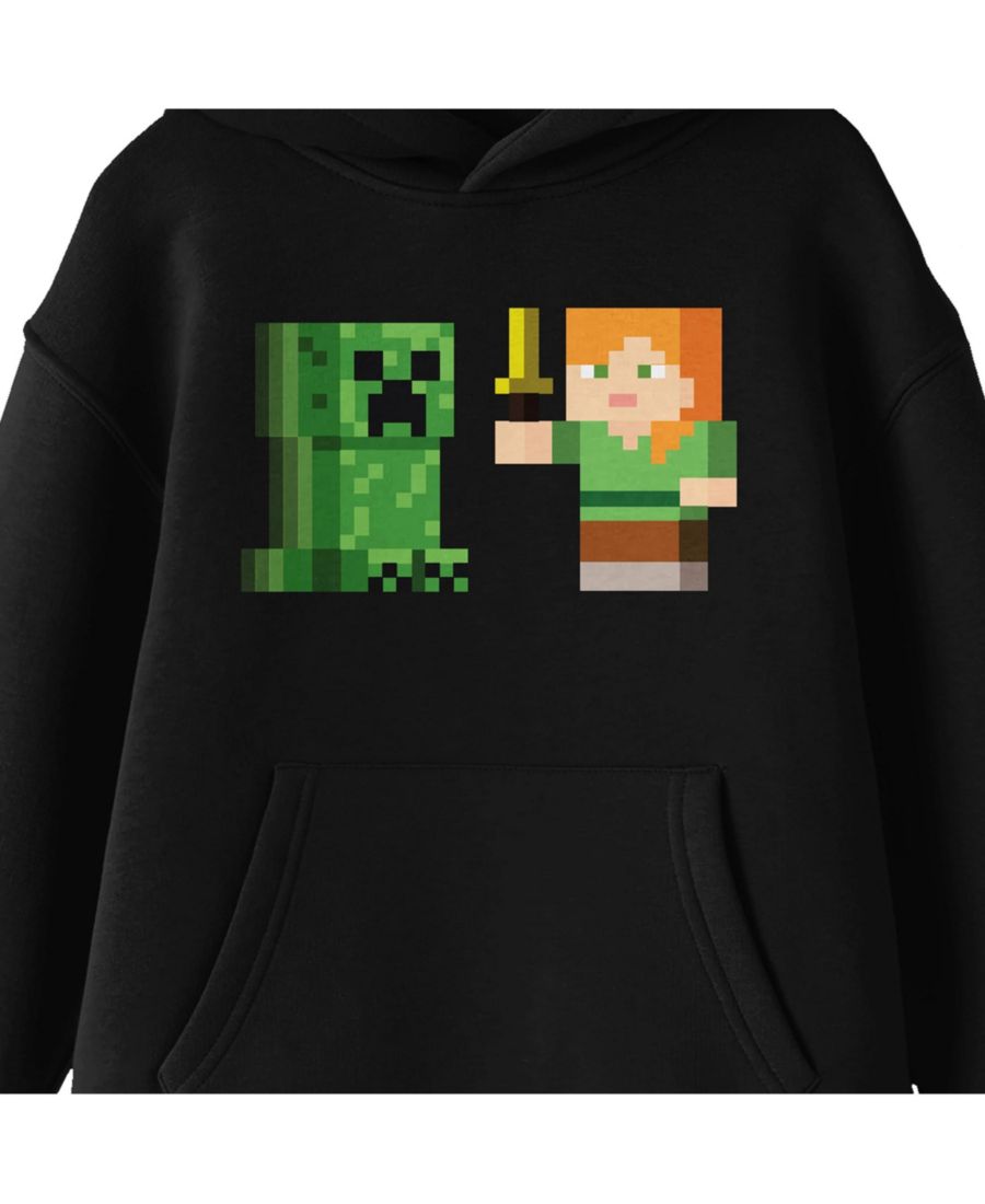 Детская толстовка Alex Versus Creeper с графическим принтом, черная, размер Medium Minecraft, Black — фото 2