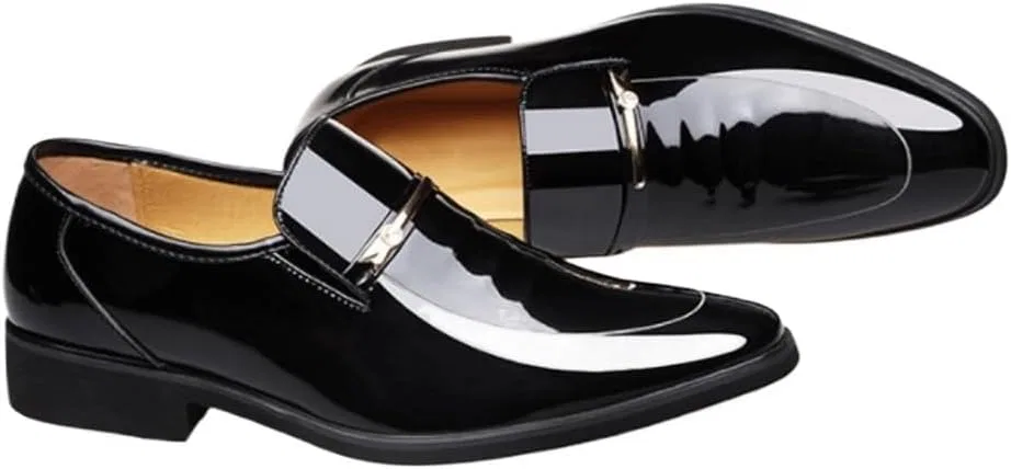 Лоферы кожаные Men's Dress Formal Shoes Black UOPYNE — фото 3