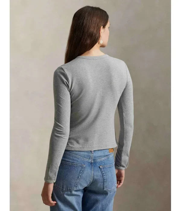Блуза regular fit Polo Ralph Lauren, серый — фото 3