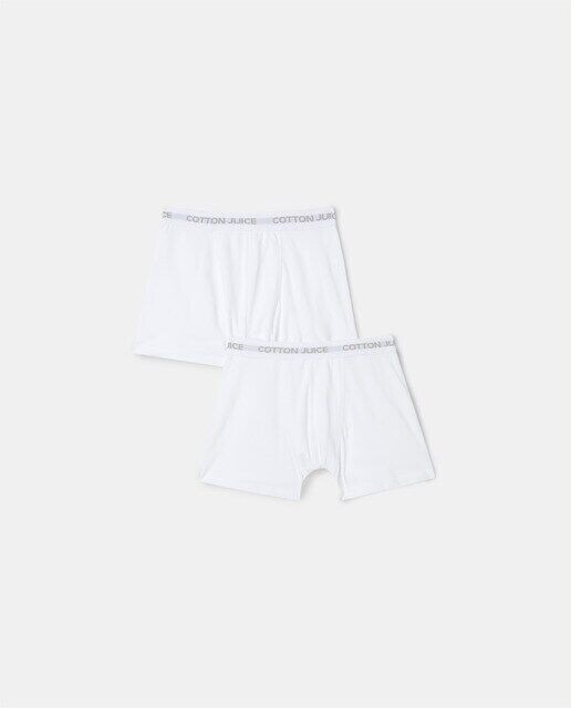 

Комплект из 2 однотонных боксеров для мальчиков Cotton Juice, белый