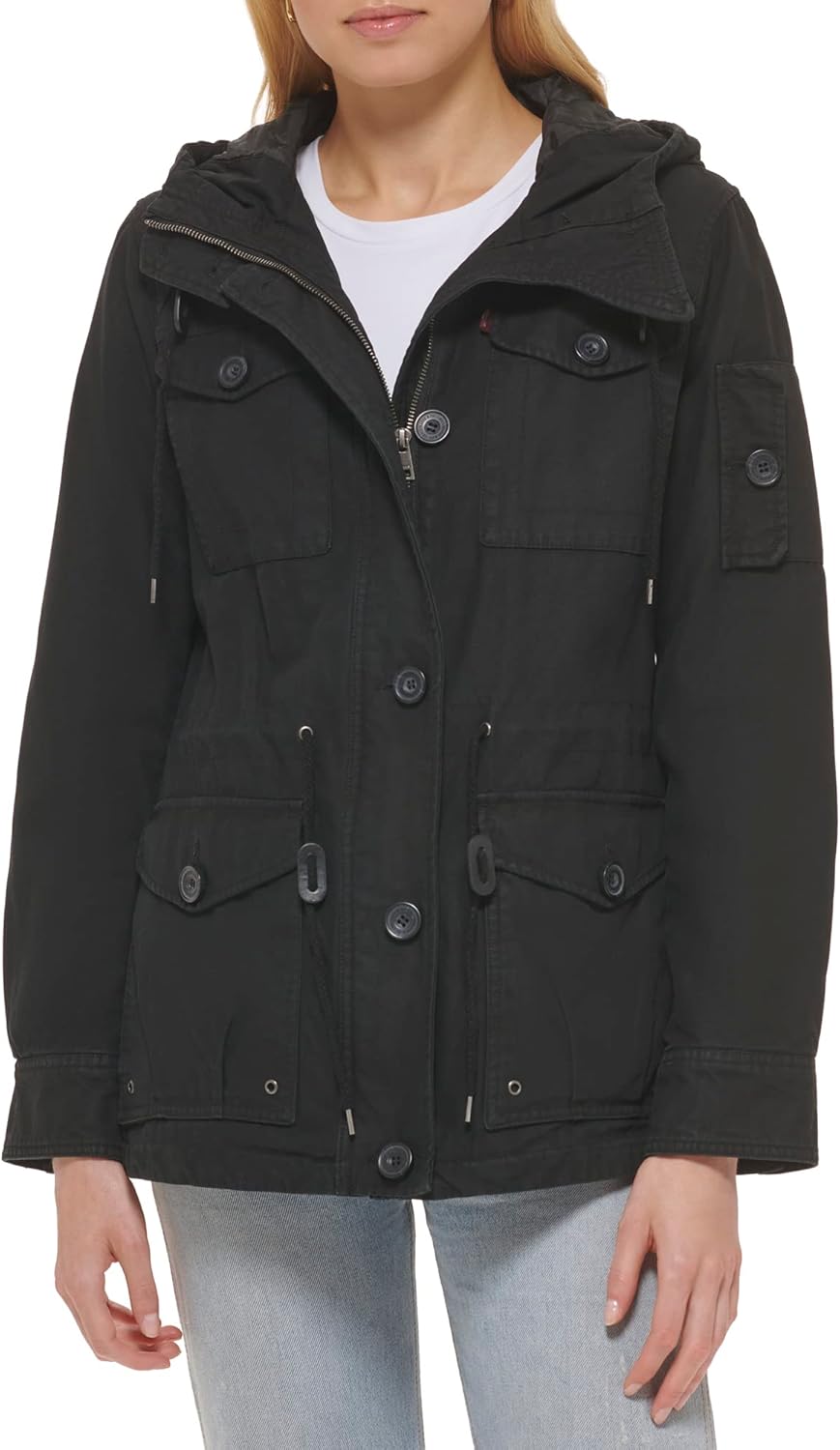 

Levi's Женская легкая хлопковая куртка в военном стиле, Black
