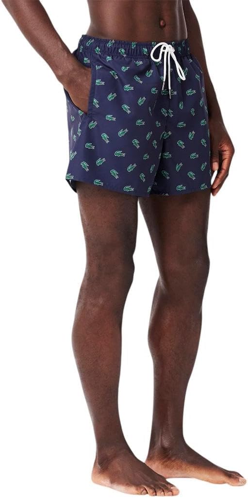 Мужские стандартные плавки Lacoste Allover Croc, Navy Blue/Multicolor — фото 3