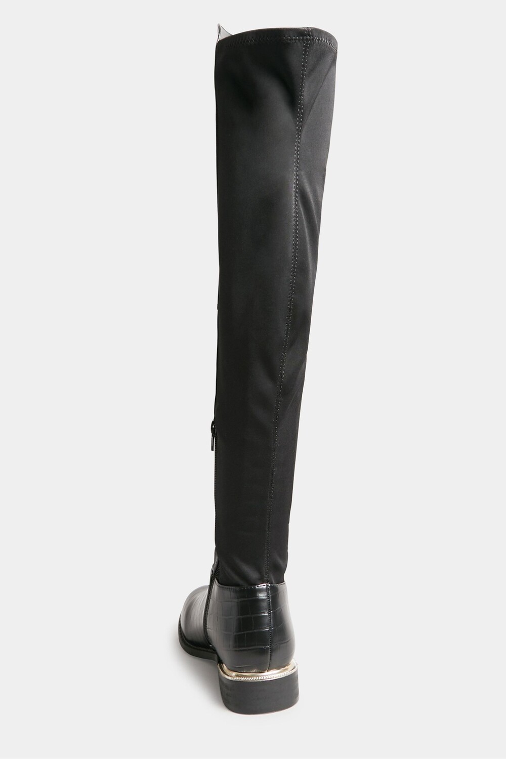 Растяжка 50/50 над коленом с эффектом крокодиловой кожи Long Tall Sally, черный — фото 4