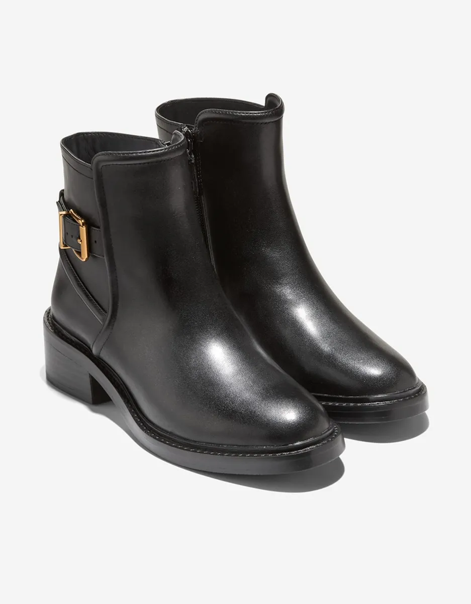 Женские кожаные ботильоны с молнией и декоративной пряжкой Cole Haan, черный — фото 4
