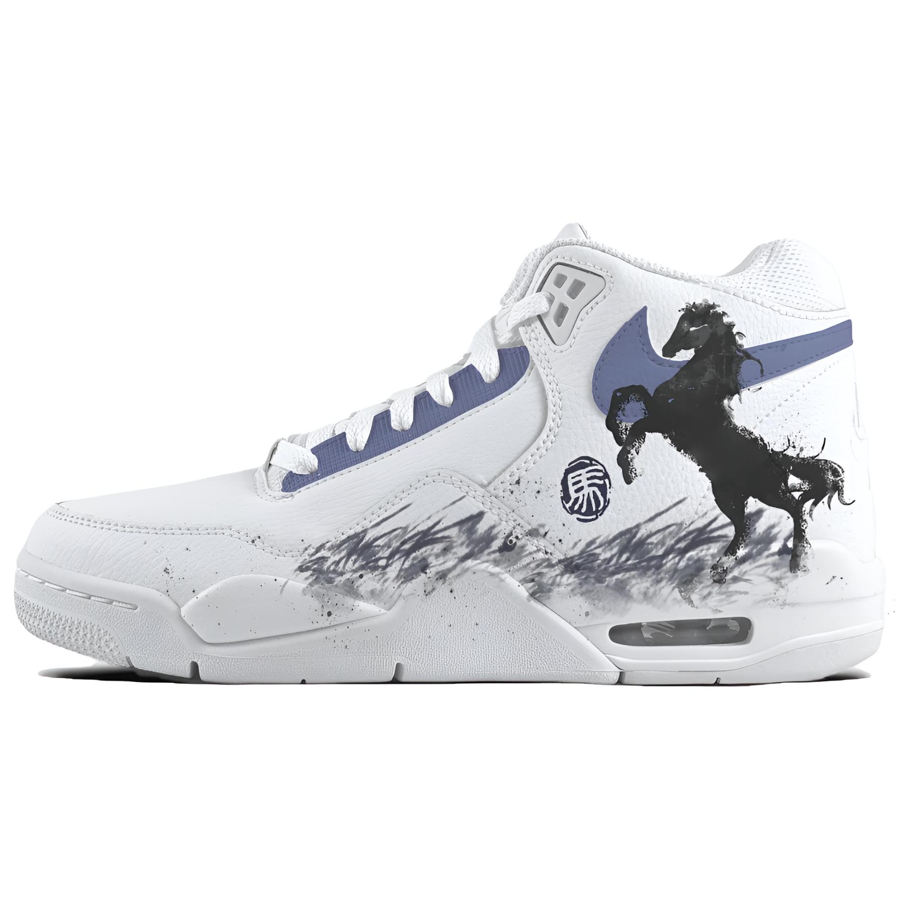 

Flight Legacy Year Of The Horse Luck Abrasion Resistant Slip Resistant Vintage Basketball Shoes Unisex Nike, белый