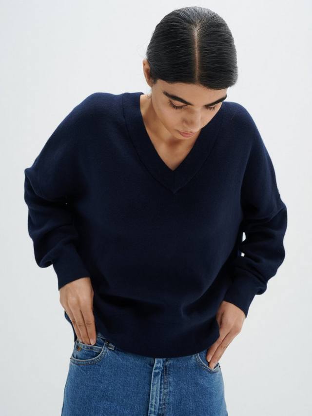 

Хлопковый джемпер foster с v-образным вырезом InWear, цвет Marine Blue