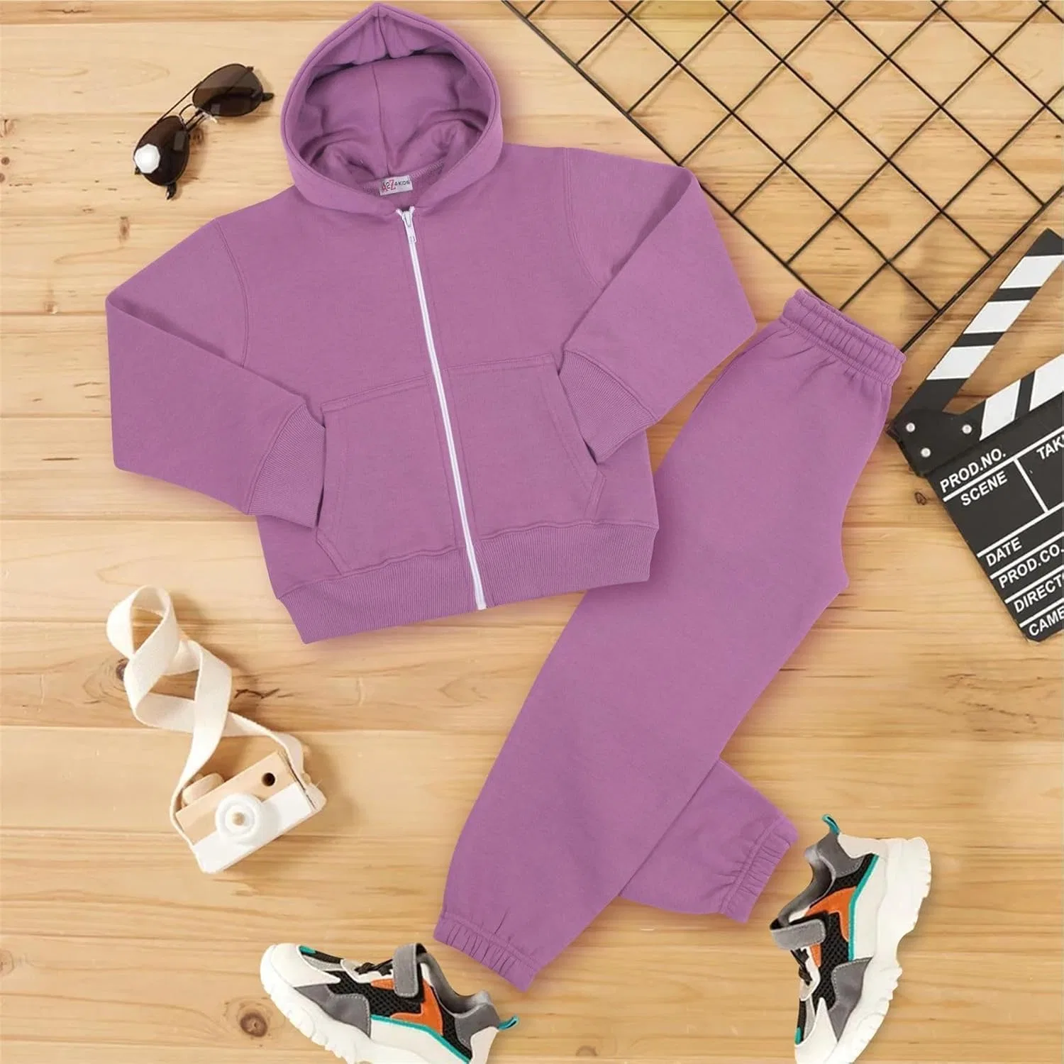 Детский спортивный костюм из флиса A2Z 4 Kids, куртка и брюки, Lilac — фото 4