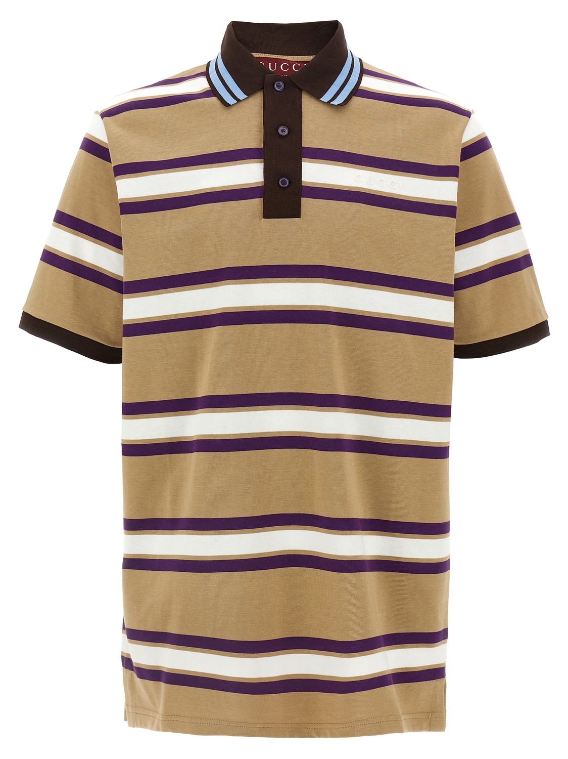 

Поло с тисненым логотипом GUCCI, мультиколор