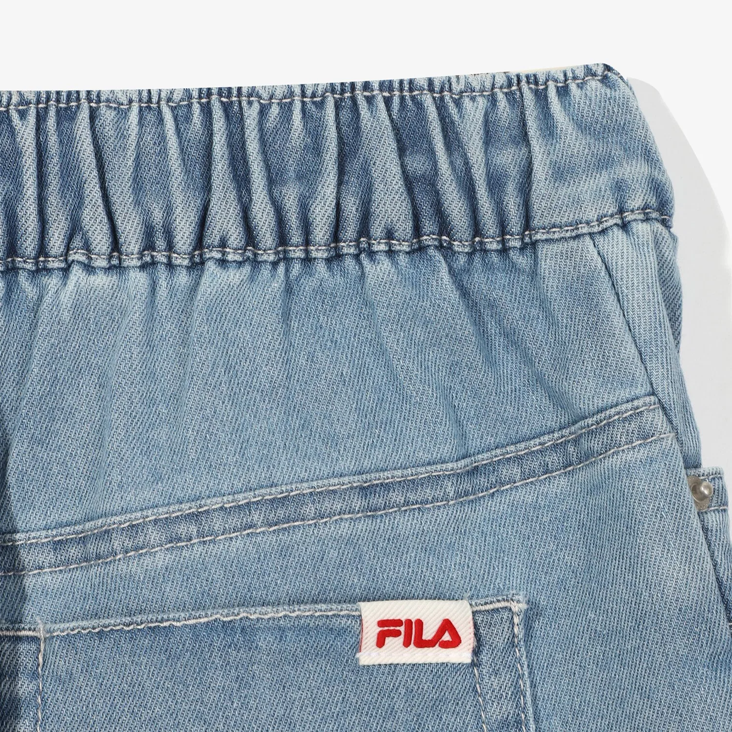 Детские джинсовые шорты-юбка синие/светло-синие от Fila Kids — фото 4