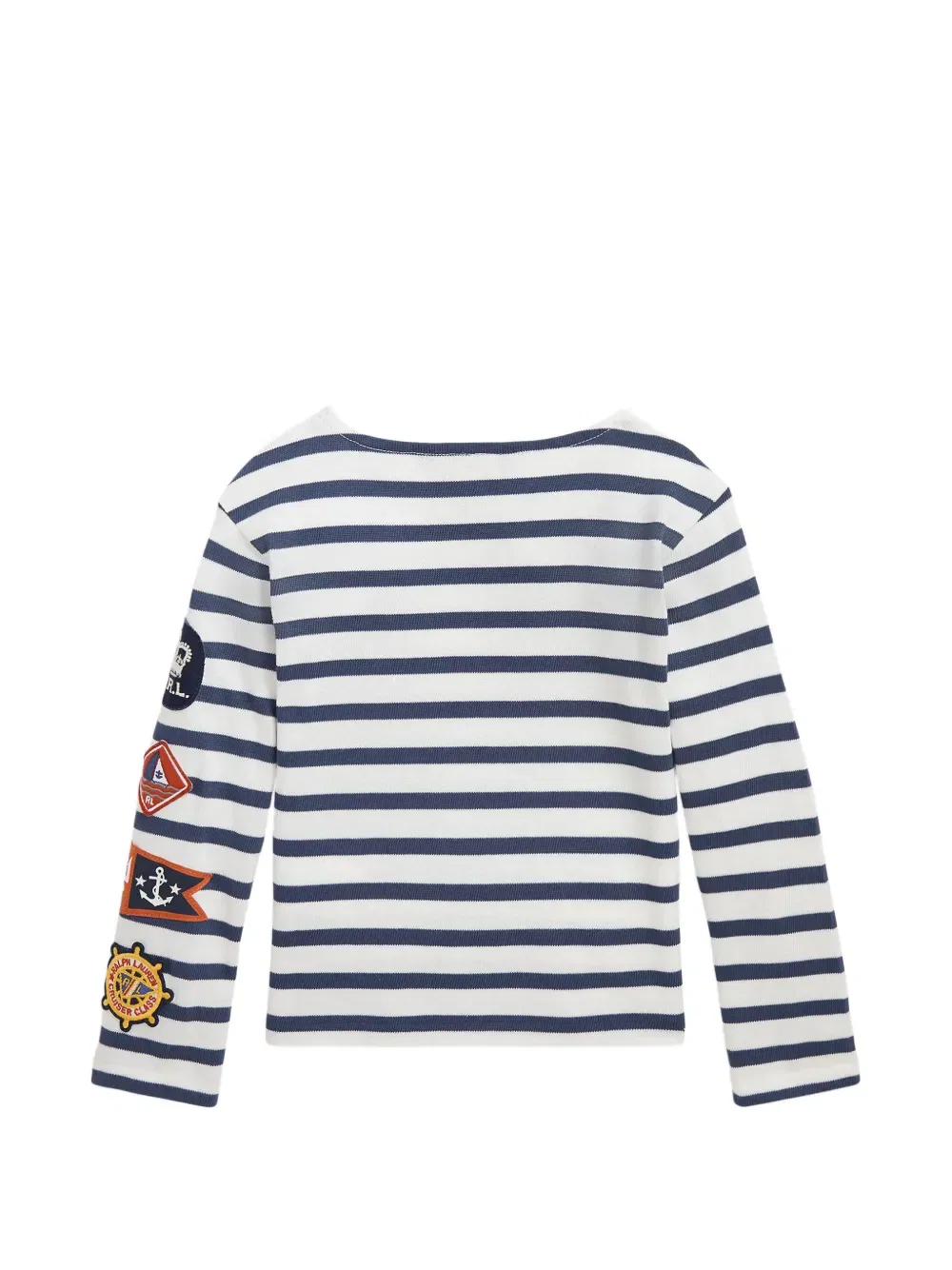 Полосатая футболка с нашивками Polo Ralph Lauren Kids, белый — фото 2