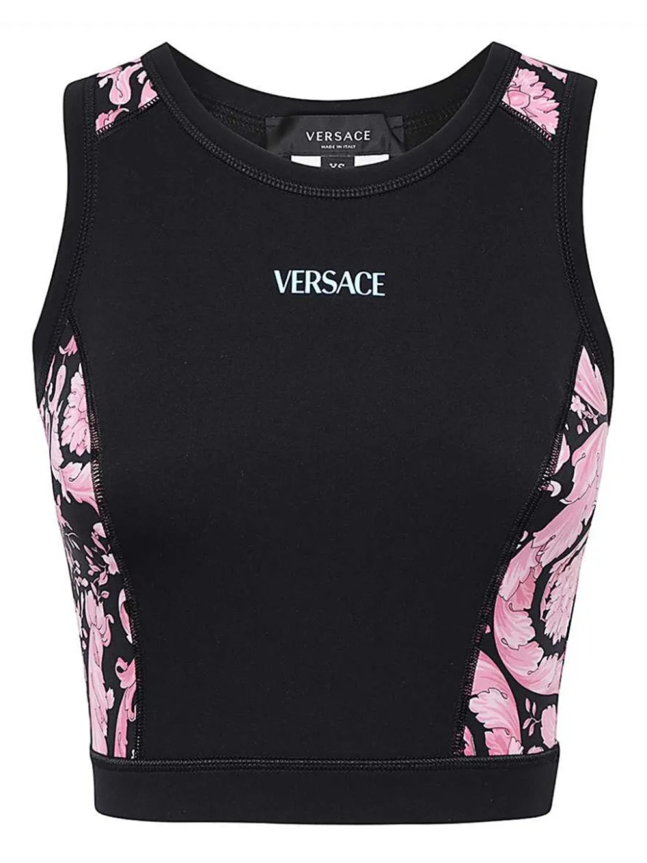 

Укороченный топ со вставками Versace, черный