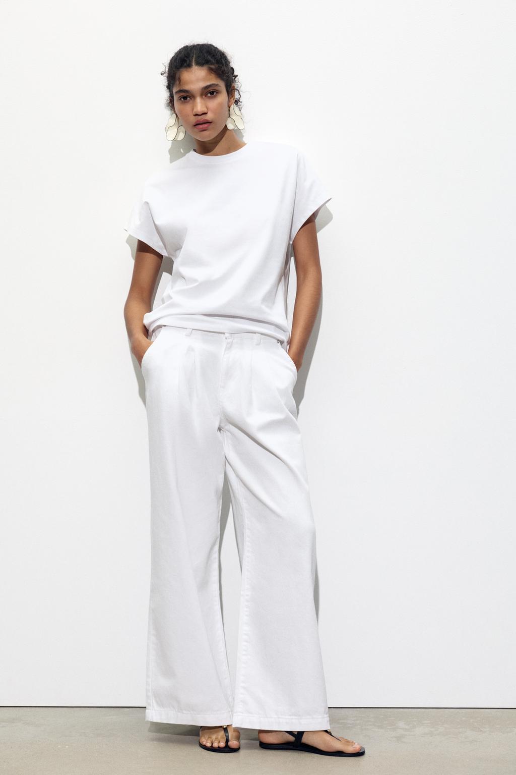 

Футболка с длинным рукавом dolman ZARA, белый